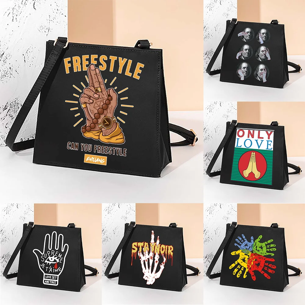 

Hand Pattern Square Bags Women's Box Bag Female Ins Retro Tofu Bag Small Square Bag Casual Shoulder Messenger Bags Lady Tote Bag