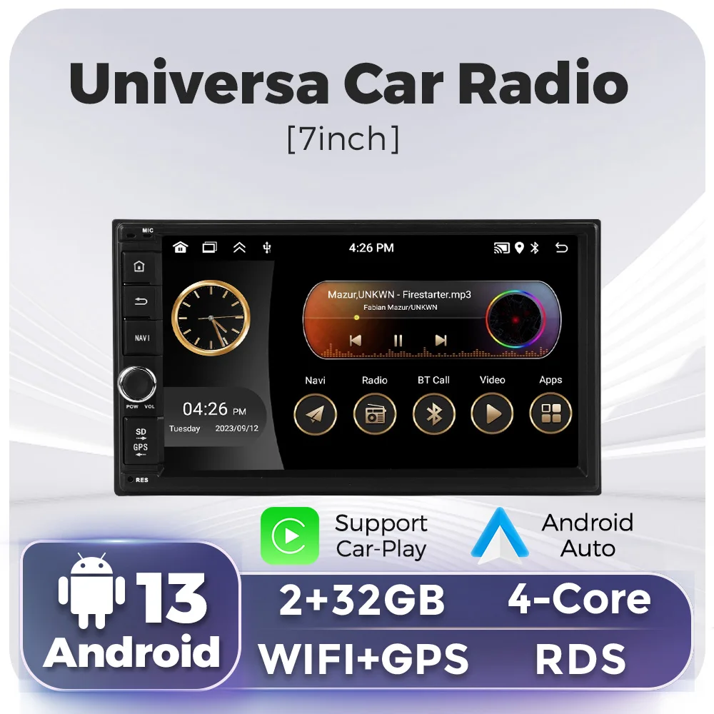Android 13 7-дюймовый 8227 автомобильный радиоприемник для Nissan Honda Toyota VW Универсальный 2