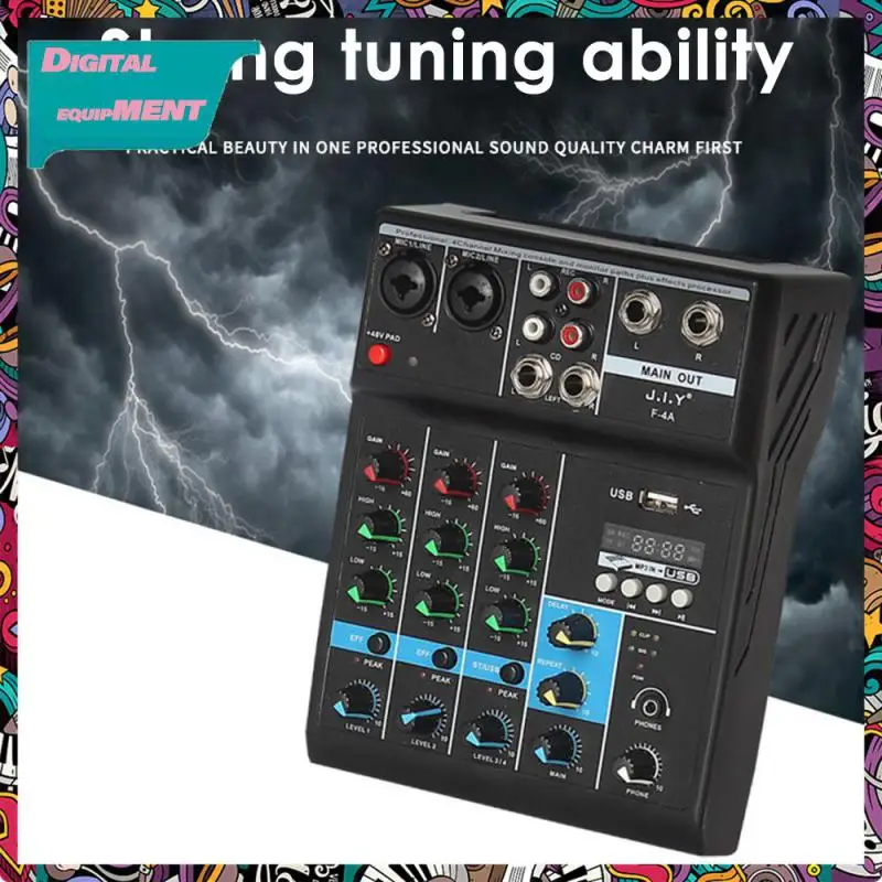 

Usb Input Sound Mixer Live Recording 1pc Mixer F-4a Professional Mixer Audio Mixer Sound Mobile Phone Low-noise 2023
