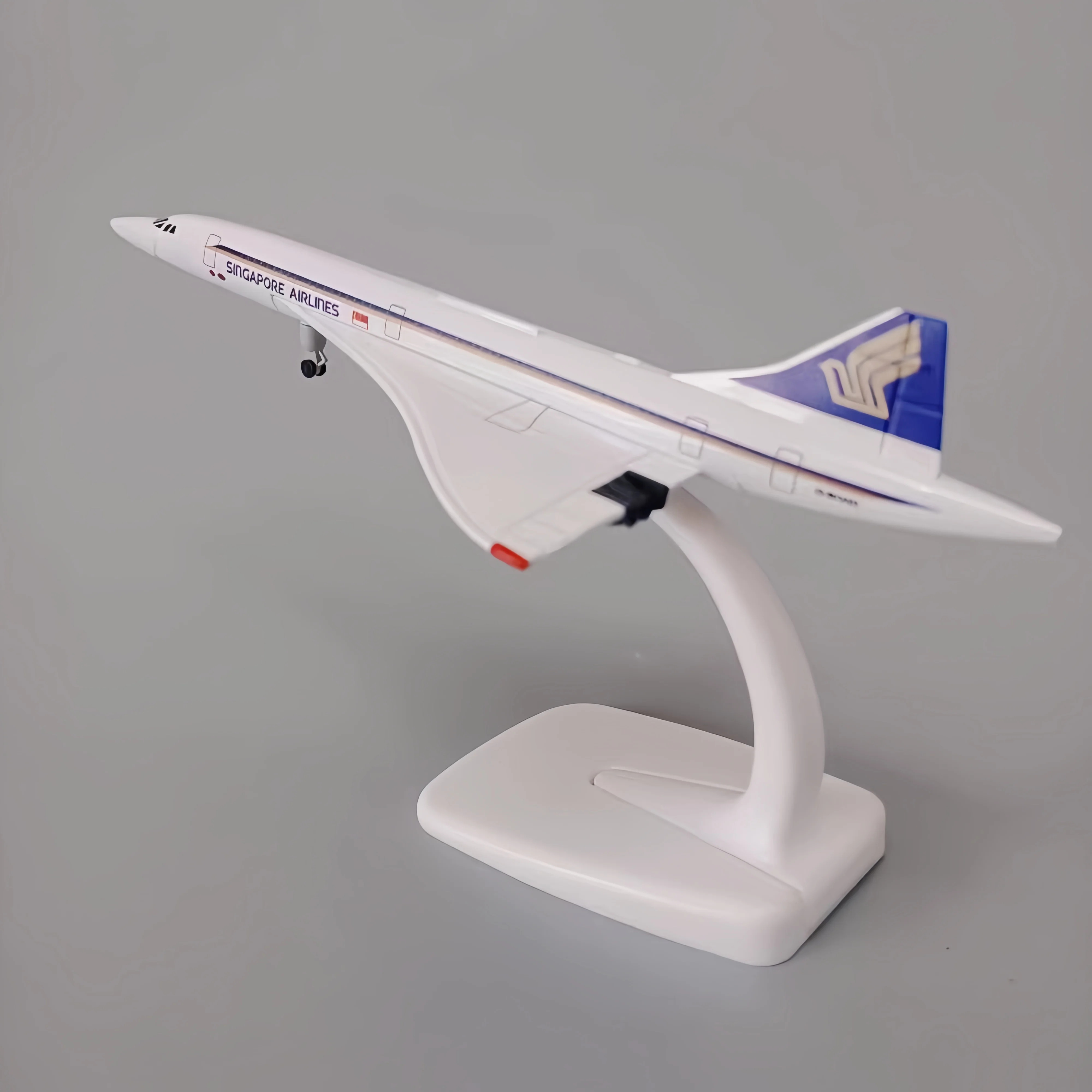 Модель самолета Singapore Airlines Concorde 20 см металлический