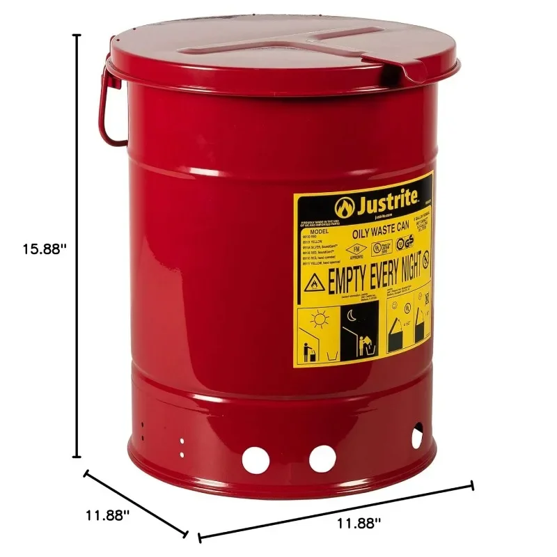 Банка из оцинкованной стали для масляных отходов 6 галлонов металлическая тряпка