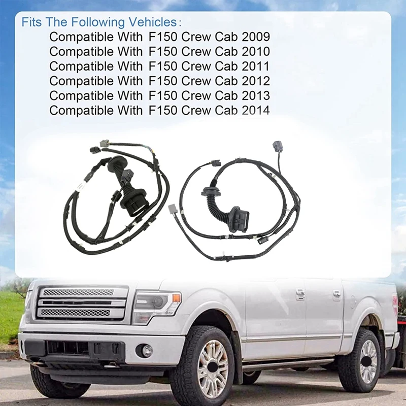 

1Pair Rear Crew Cab Rear Door Wiring Harness Jumper With Power For Ford F-150 2009-2014 Parts 9L3Z-14630-CAA 9L3Z-14631-CAA