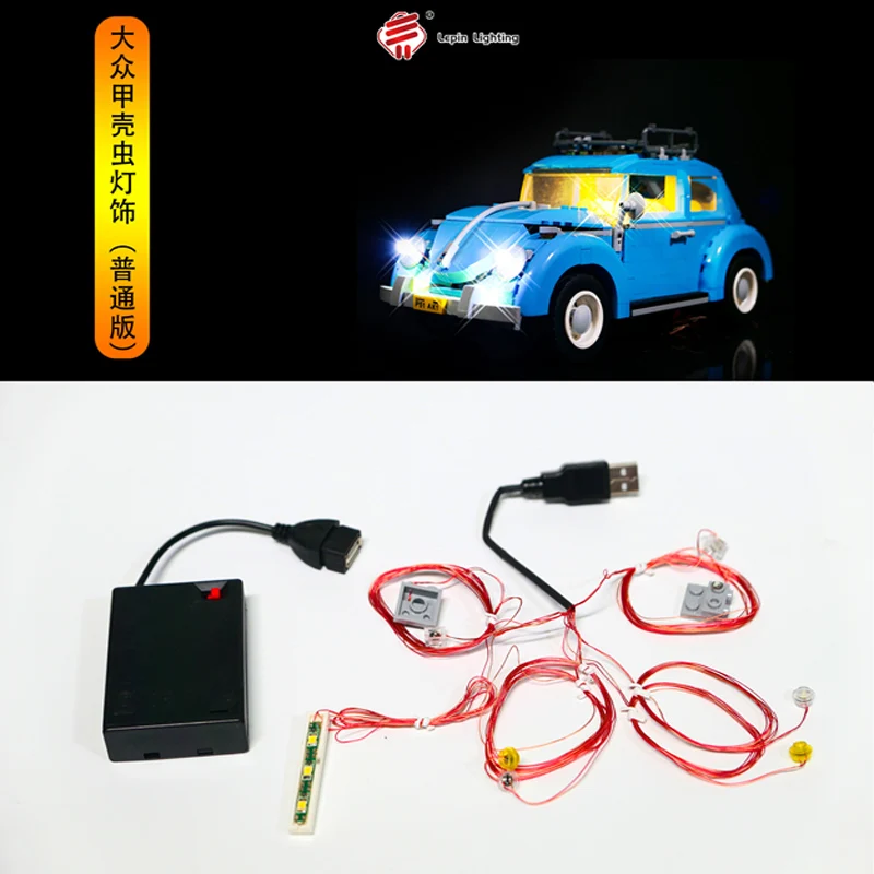

Комплект со светодиодной подсветкой для Volkswagen Beetle, набор технисветильник осветительных блоков, совместимых с 10252 21003