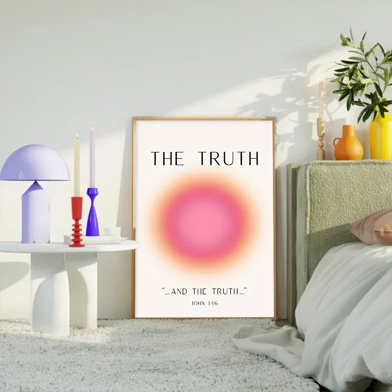 Красочный градиентный гало искусство на стену Ангел Алфавит Эстетическая