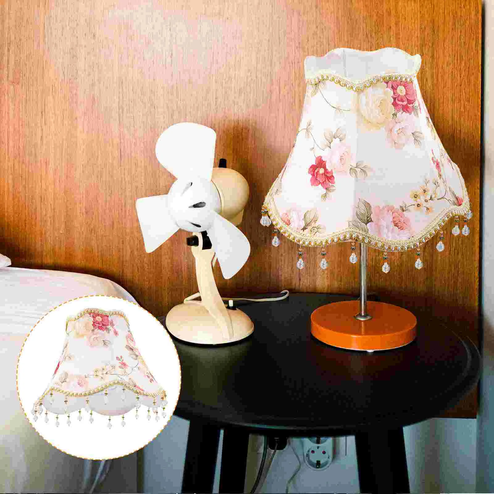 

Lamp Lampshade Shade Cover Shades Light Table Fabric Europeanflower Cloth Clip Coverslamps Chandelier Decorative Pendent Rose