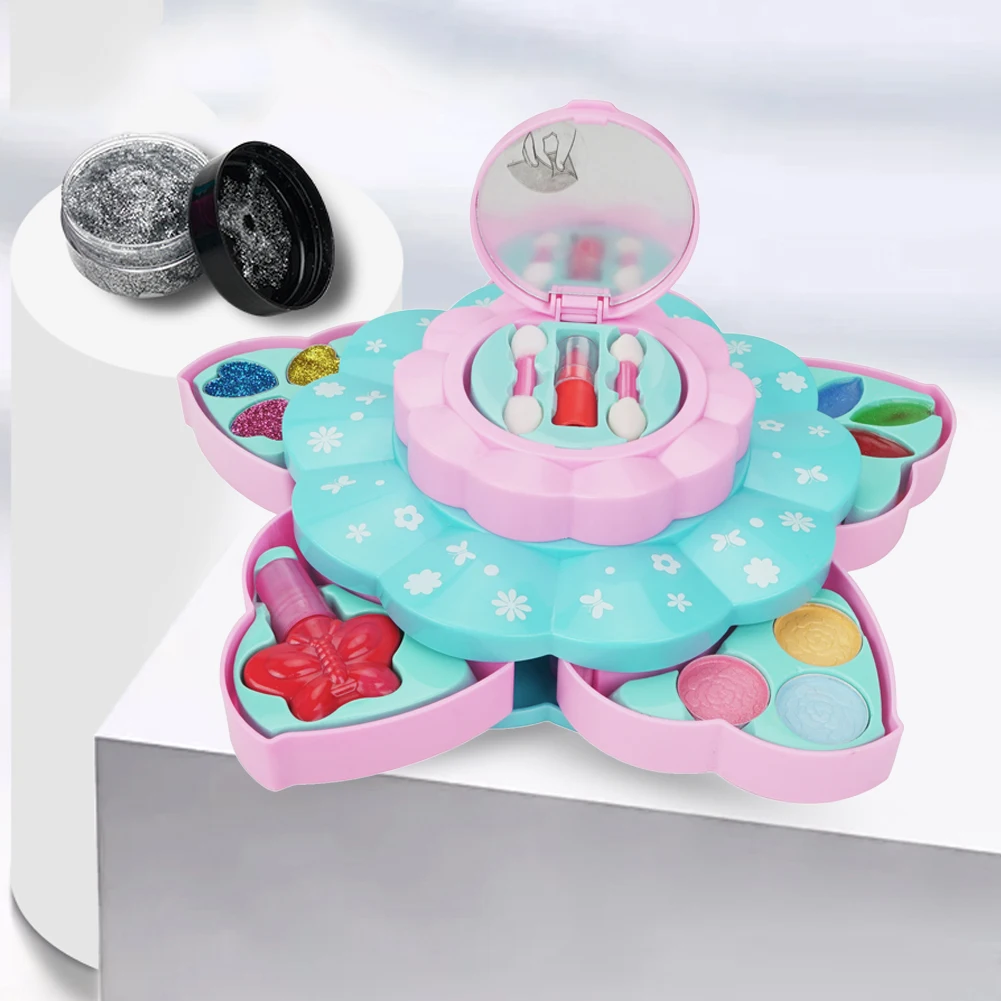 

Cosmetic Supplies Girl Makeup Toys Pretend Play Makeup Lipstick Nail Polish Box Educational Toys Witty Birthday Gift