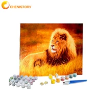 chenistory paint by numbers kits for adults animal lion diy handmade gift digital painting by number scenery home decoration
