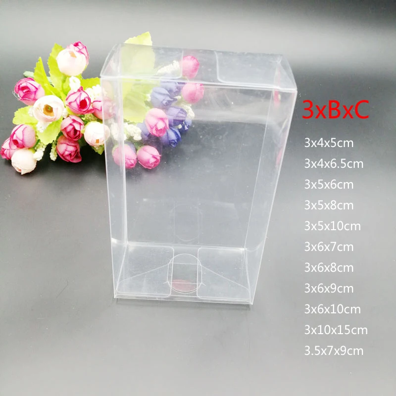 50 шт. 3xBxC прямоугольная прозрачная подарочная коробка прозрачная пластиковая коробка из ПВХ упаковка для конфет Свадебные Рождественские подарочные коробки для хранения