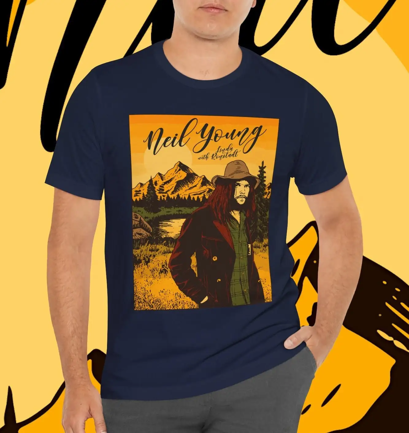 Футболка Neil Young 1973 Chicago Illinois Concert знаменитая народная рок-певица автор песен Splash Ad