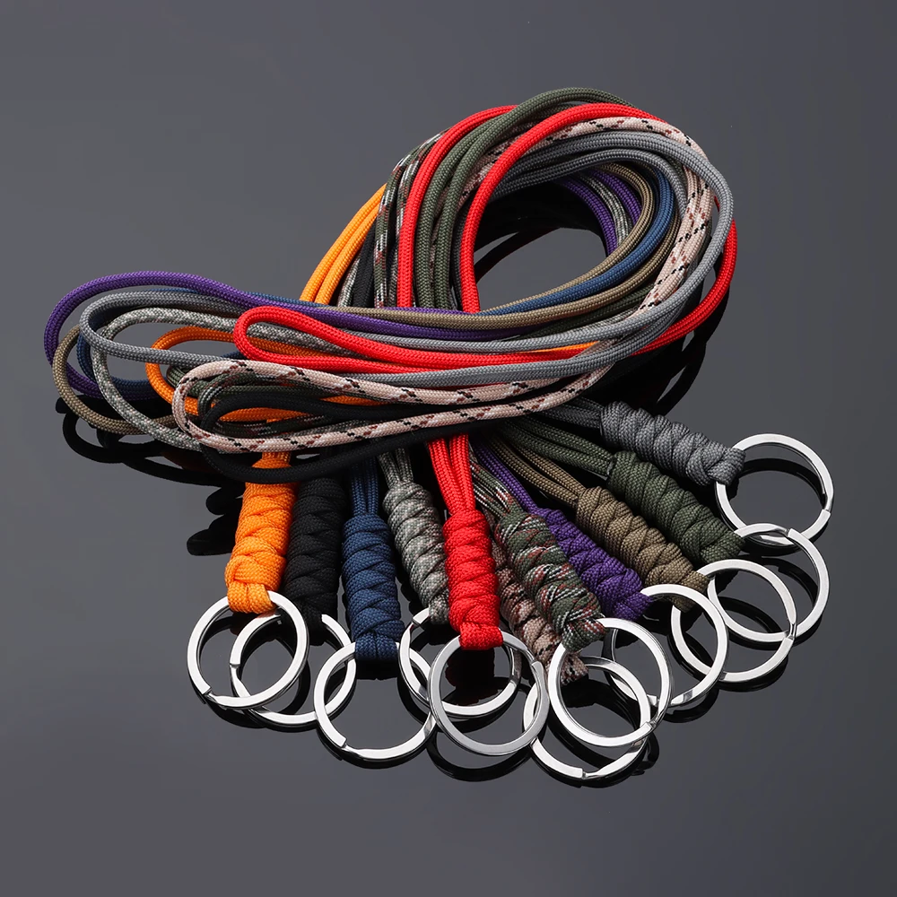 

Плетеный брелок Paracord, браслет на запястье, веревка с защитой от потери, ремешок 32 мм, кольцо для ключей, тактический инструмент для выживания...