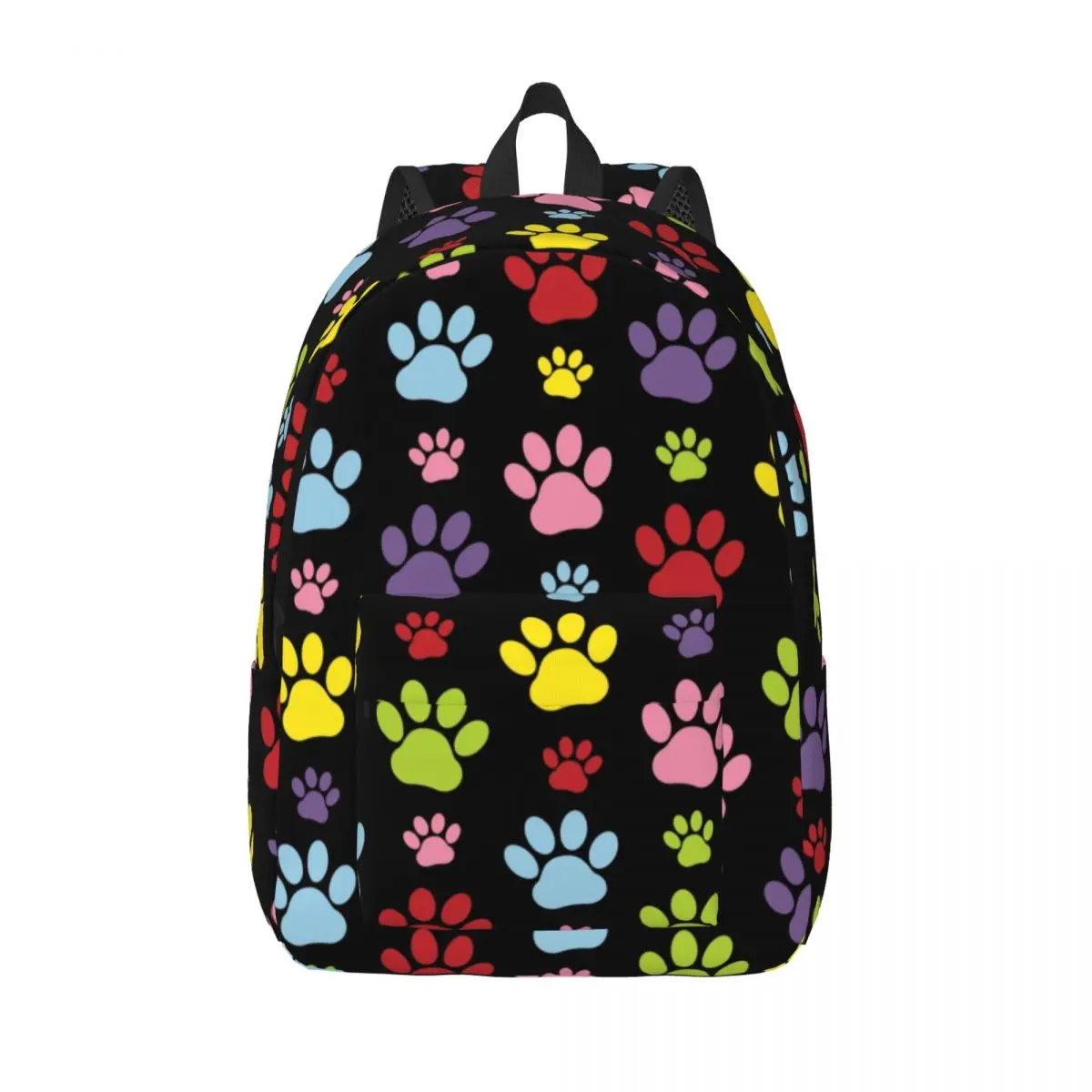 

Colorful Paws Pattern Canvas Backpack for Women Men College School Students Bookbag Fits 15 Inch Laptop Dog Paw Prints Pet Bags