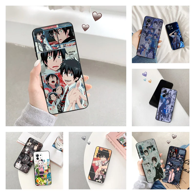 

Silicone Black Phone Cases for Redmi Note 12 Pro 11 SE 11S A1 Plus 10C Prime 11E 11T 10 Lite 10S Blue Exorcist Yukio Cover