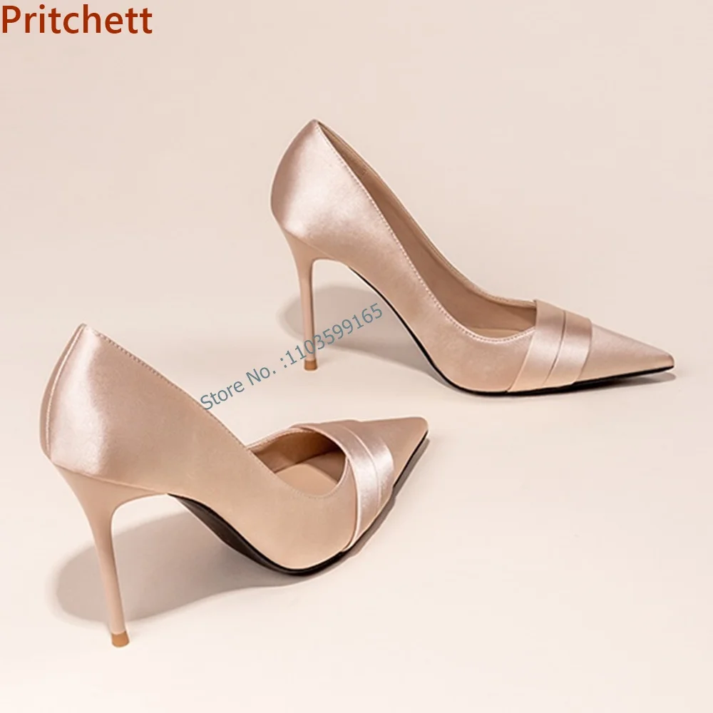 Женские туфли на тонком каблуке-шпильке с прямым ремешком