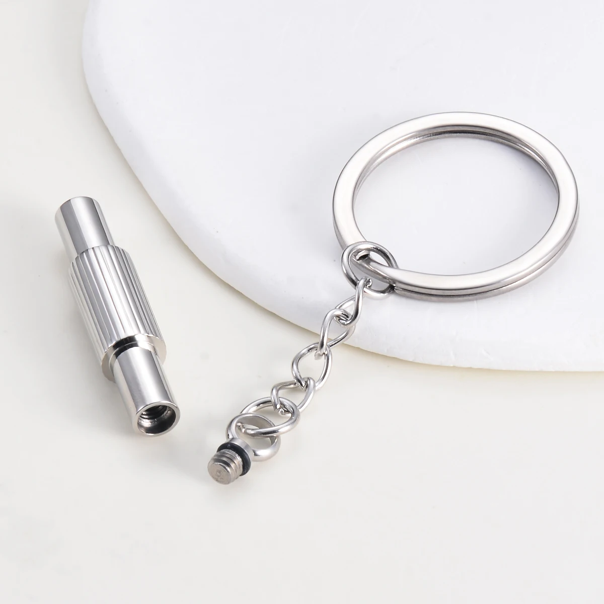 Прямая поставка брелок для ключей в виде бутылки из нержавеющей стали