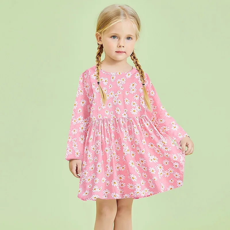 

Girls' Dresses 2023 Spring New Floral Cotton Children's Dresses Korean Fashion Cute Girls' Princess Dresses Children's Clothing