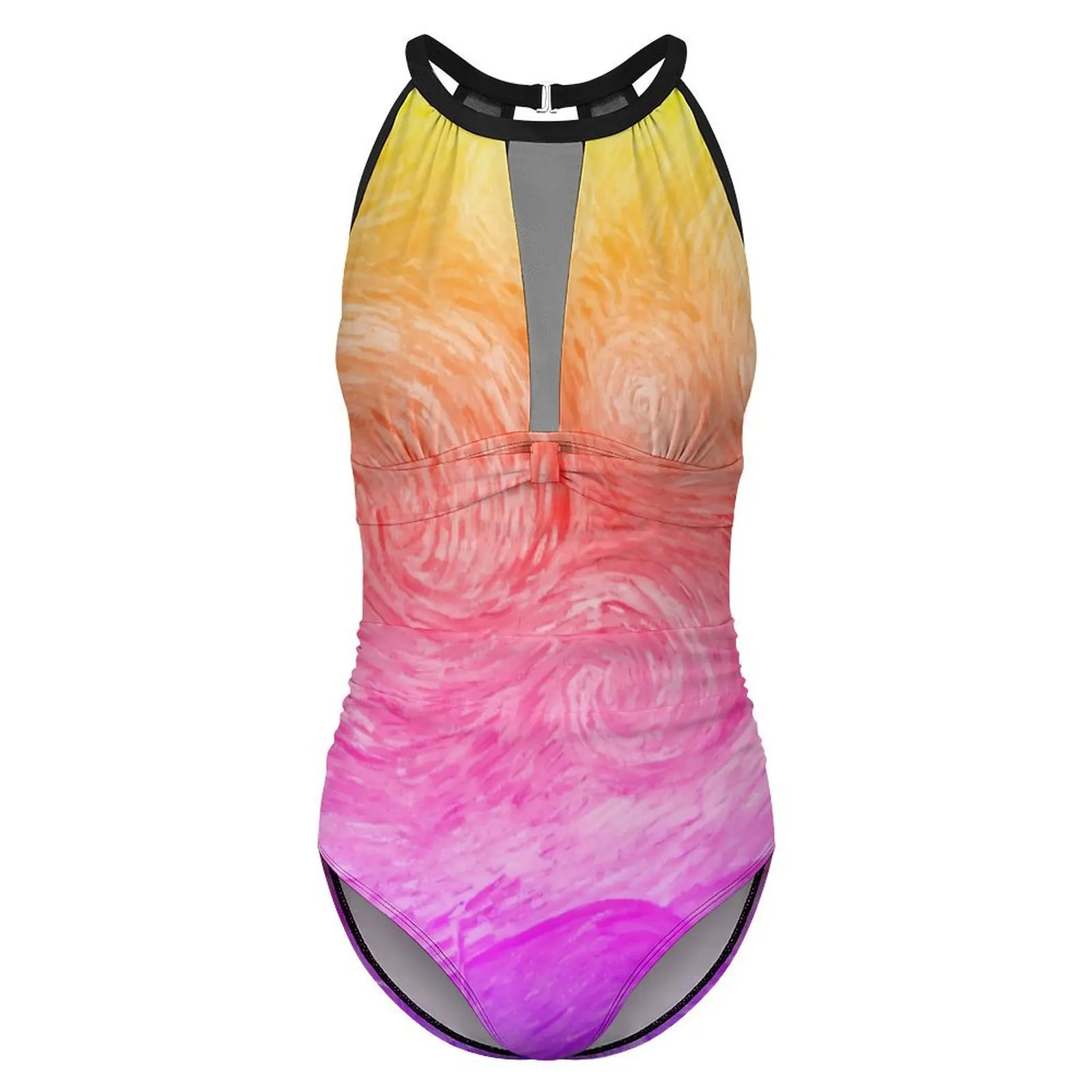 Женский слитный купальник с эффектом пуш-ап и принтом Звездная ночь