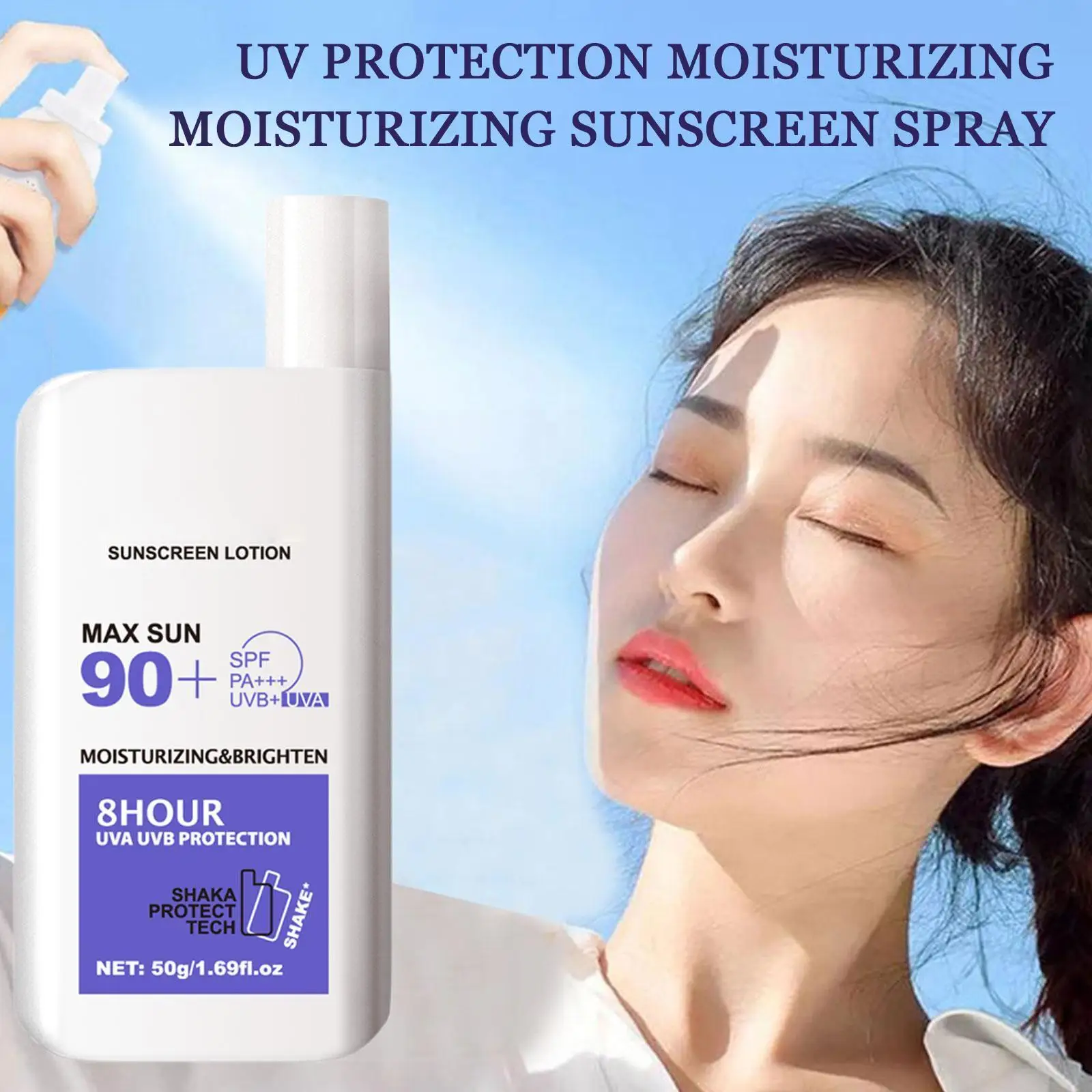 80 мл Солнцезащитный спрей для лица отбеливающий солнцезащитный крем от солнца солнцезащитный крем PA + антивозрастной SPF50 увлажняющий защит...