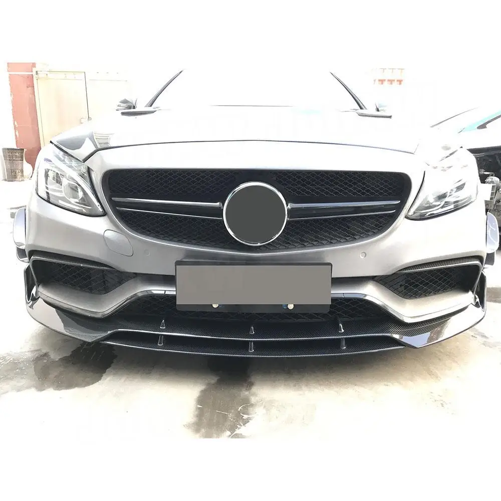 Спойлер переднего бампера автомобиля из углеродного волокна для Mercedes C Class Benz W205