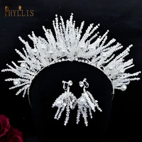 a292 crystal bridal tiaras and crowns earring set pageant diadem hair accessories crystal wedding jewelry set bride headband