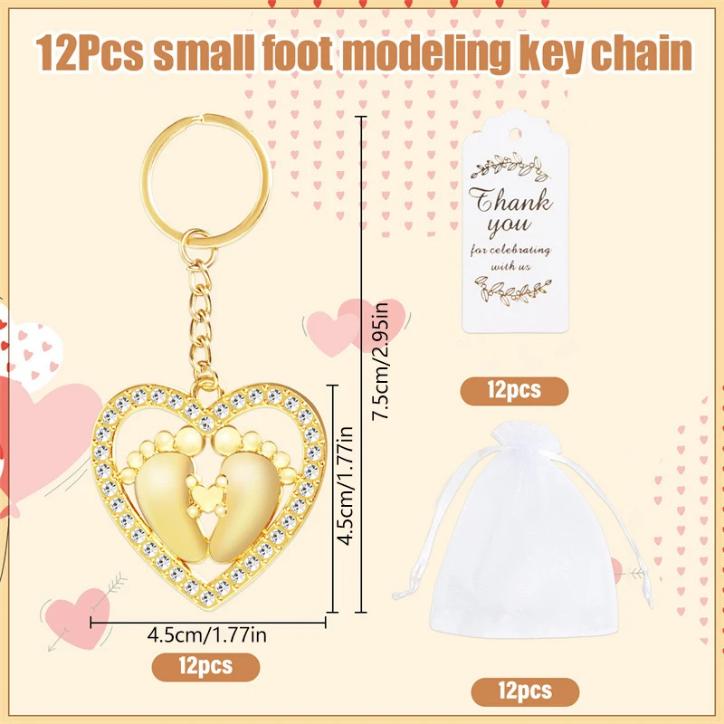 Брелок с моделированием детских ног мешочками из органзы благодарными