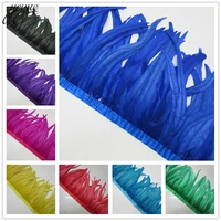 yoyue 50 yardslot quality chicken rooster tail feather trims ribbons 35 40cm strip for dress skirt party clothing craft making