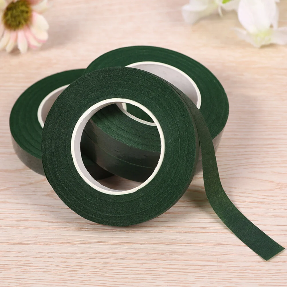

5 Rolls Gardening Green Adhesive Flower Tape Green Multi-purpose Self-adhesive Flower Tape Green Artificial Bouquet Stem Making