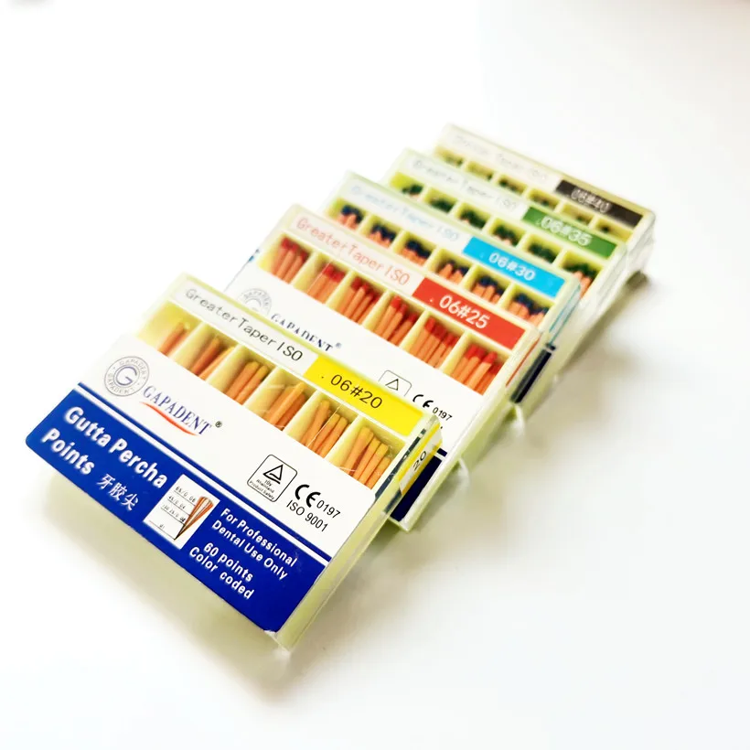 

4pcs Dental Gutta Percha Point Root Canal Endodontic Color Code #15-#40 Disposable 06mm