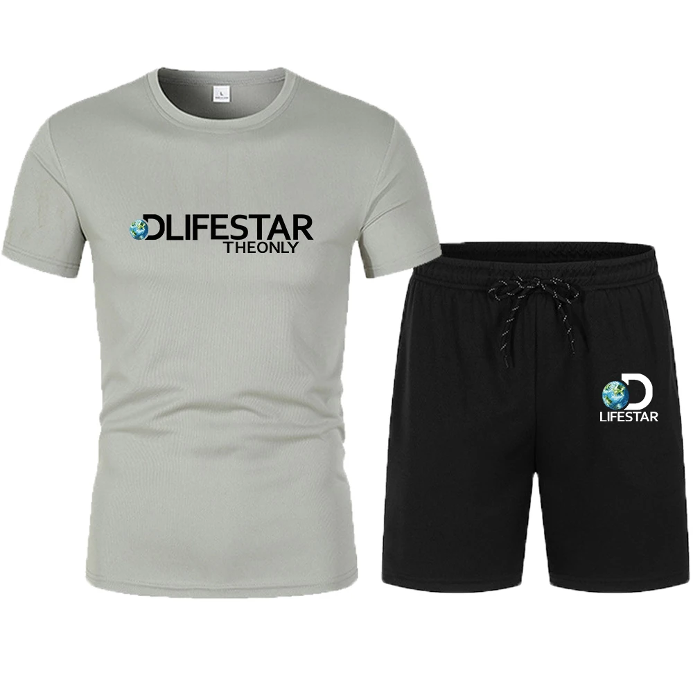 New Brand Summer Men Tracksuit Sets 2023 Business Casual Short Sleeve Print T-Shirt Outfit O Neck T-shirt Set Sports Men's Cloth