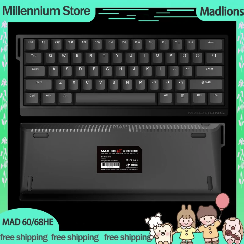 Клавиатура Madlions Mad60 He с магнитным переключателем 8k механическая клавиатура Rgb Mad68
