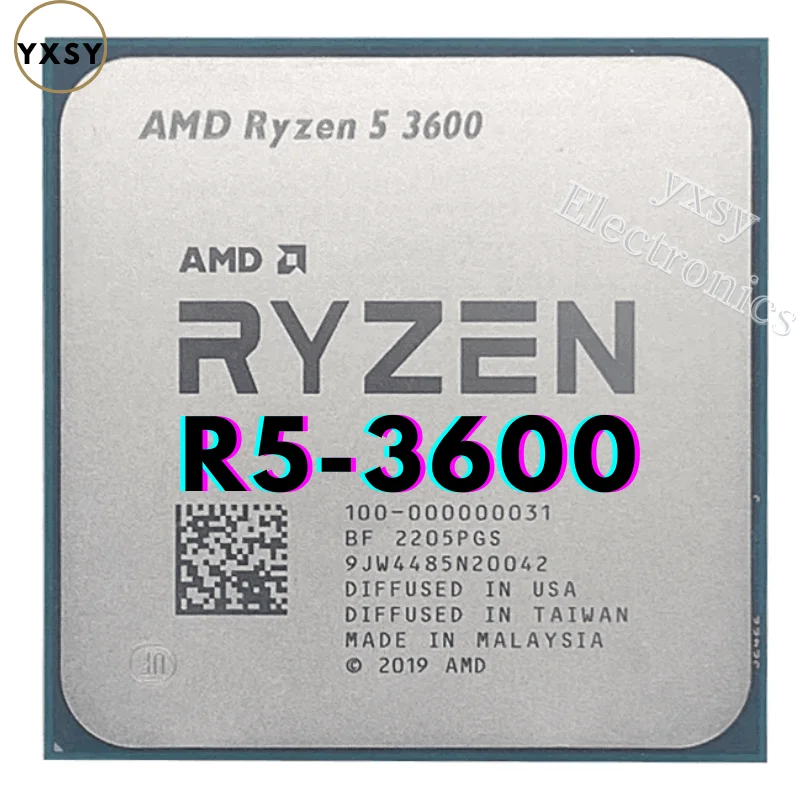 

Процессор AMD Ryzen 5 3600 шестиядерный, 12 потоков, разъем AM4 R5 3600 100-000000031, процессор для настольного компьютера, 3,6 ГГц, 65 Вт, 32 Мб
