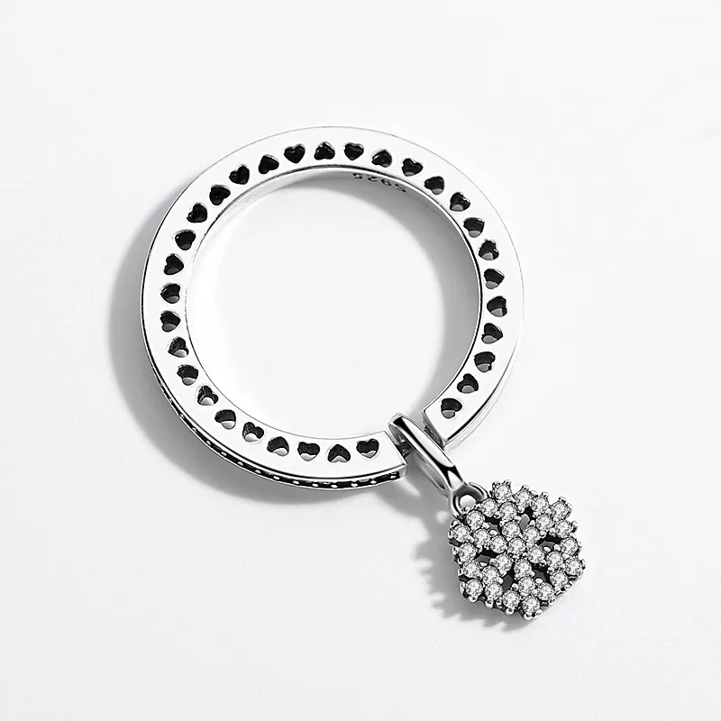 Кольцо-Снежинка женское из белого серебра 925 пробы | Украшения и аксессуары