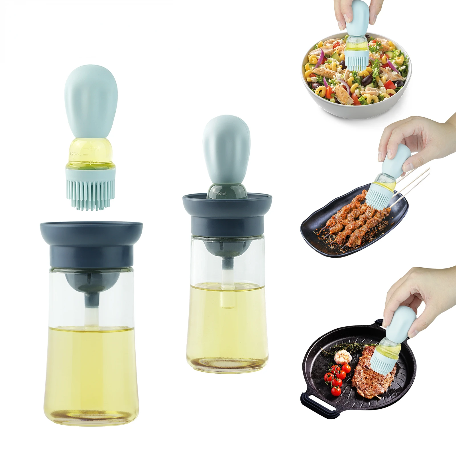 

Kitchen Silicone Oil Brush Baking Bottle Oil Barbecue Grill Oil Brush Dispenser Pastry Steak Oil Brushes Kitchen Baking BBQ Too