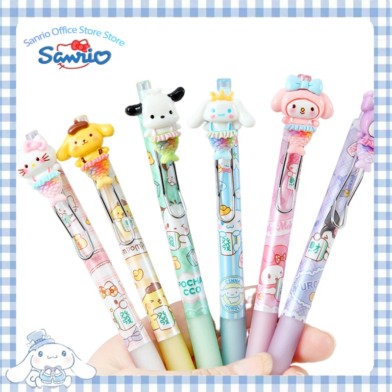 

Новинка Sanrio Русалка клик Action нейтральная ручка Kuromi Melody Kawaii нейтральная ручка студент Обучение канцелярские принадлежности Рождественский подарок