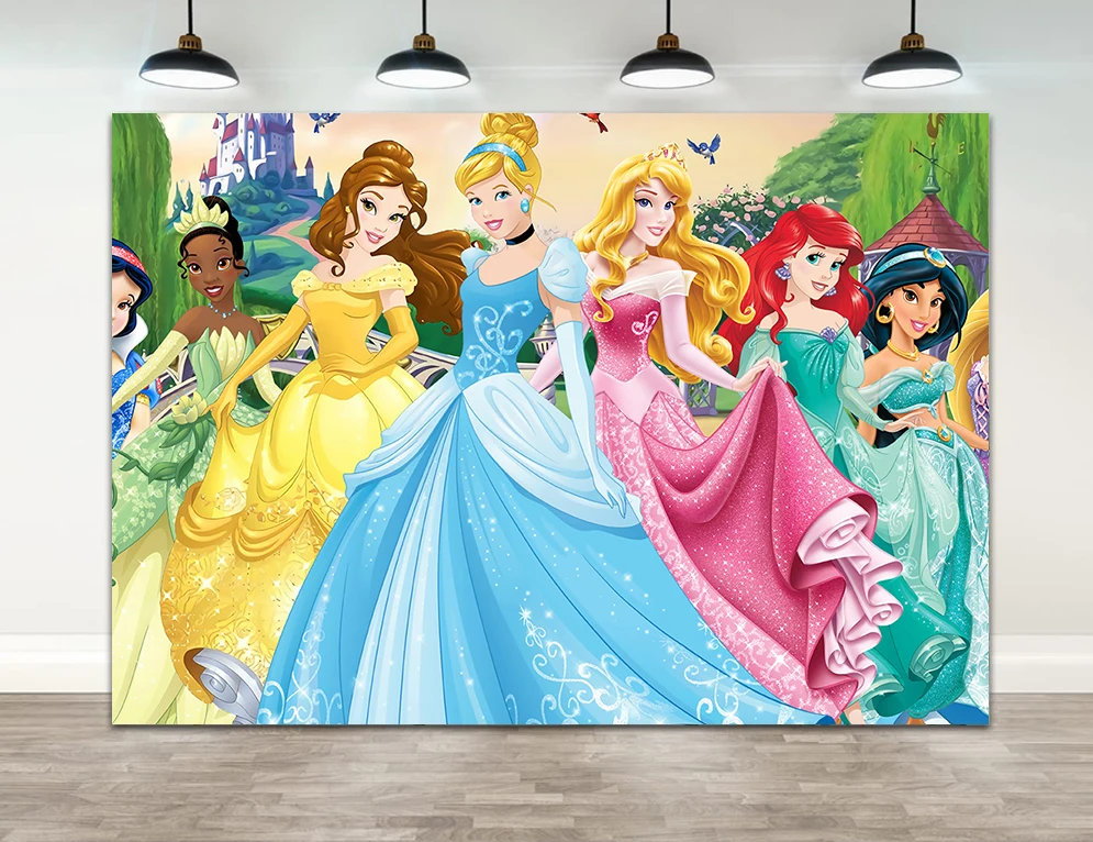 

Студийный фон из виниловой ткани с изображением Принцессы Disney и Золушки