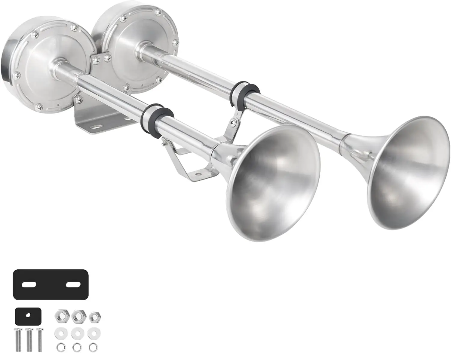 

FARBIN 12 В/24 В морские лодочные рожки из нержавеющей стали, двойной электрический звуковой сигнал с монтажным кронштейном для лодок, кораблей, парусных лодок, яхт