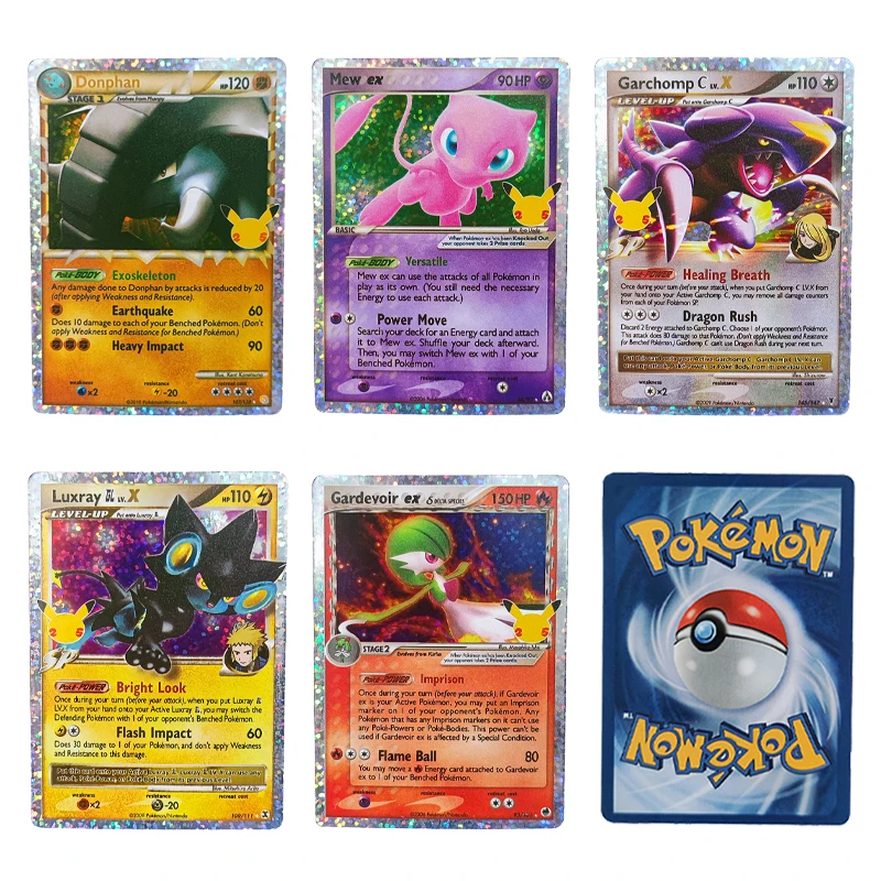Карты покемона гардана Mew PTCG празднование 25-й годовщины гархомп Luxray сделай сам