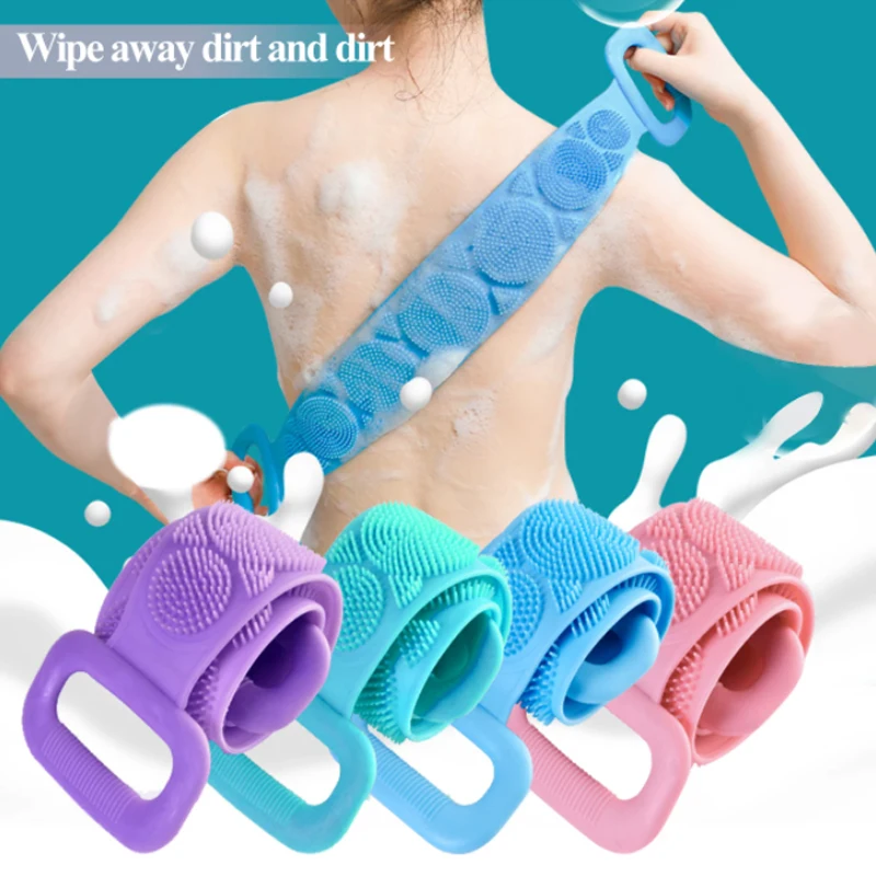 

Lengthened Version of Double-sided Silicone Body Brush Does Not Hurt The Skin Back Scrubber Shower Artifact Bathroom Accessories