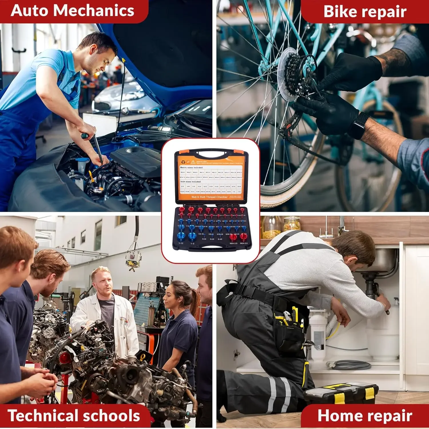 44 шт. гайки и болты проверка резьбы шашки стандартные метрические 23 дюйма 21