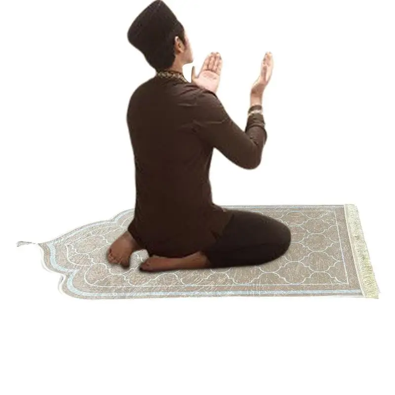 

Flannel Prayer Mat Worship Blanket Worship Kneel Embossing Floor Carpets Non-slip Soft Portable Travel Prayer Rug Ramadan Gift