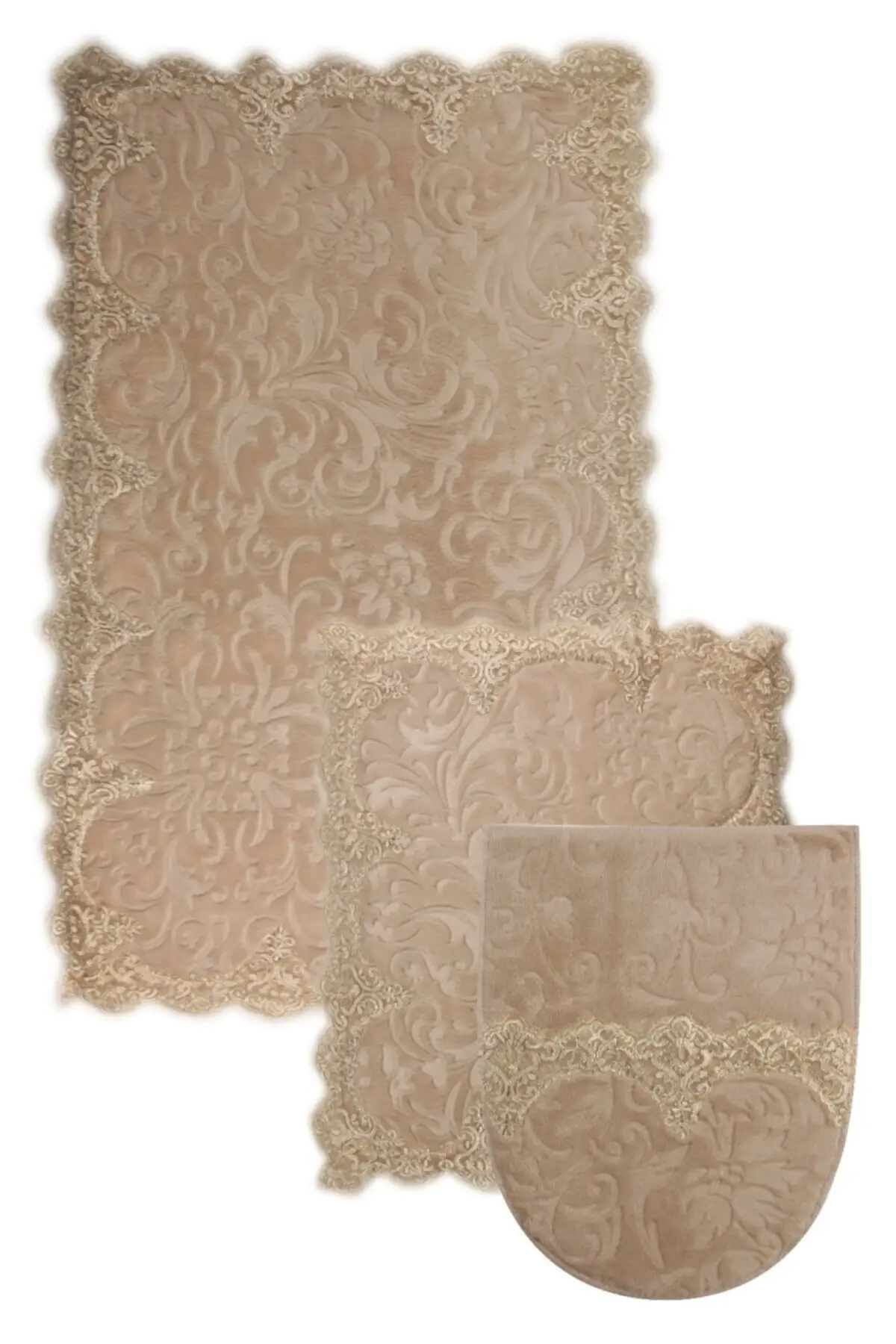 

Plush Lux Corner Cappuccino 3 Lacy Toilet Set with Plush Lux Cornered Cappuccino 3 Lacy Toilet Set