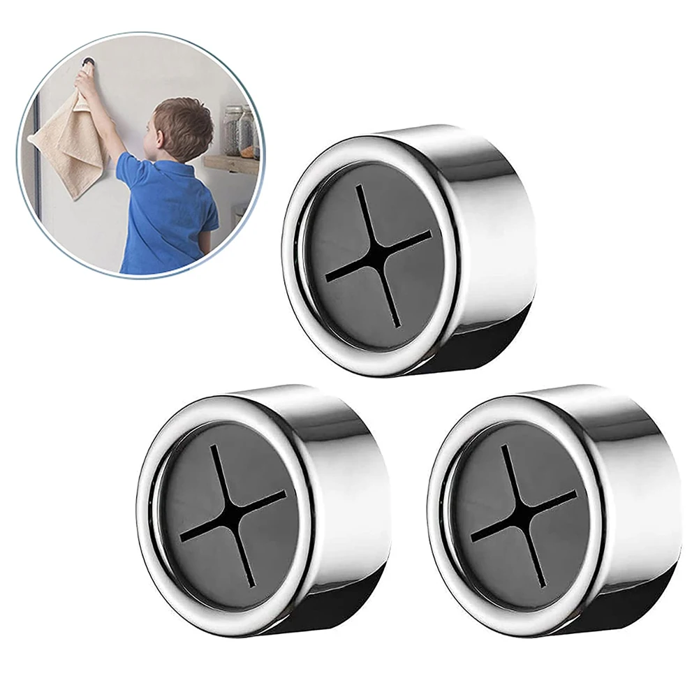 

3PCS Towel Holder Round Towel Hook Self Adhesive ABS Material Wall Stickers Hooks Towel Hanger for Bathroom Accessories Kitchen