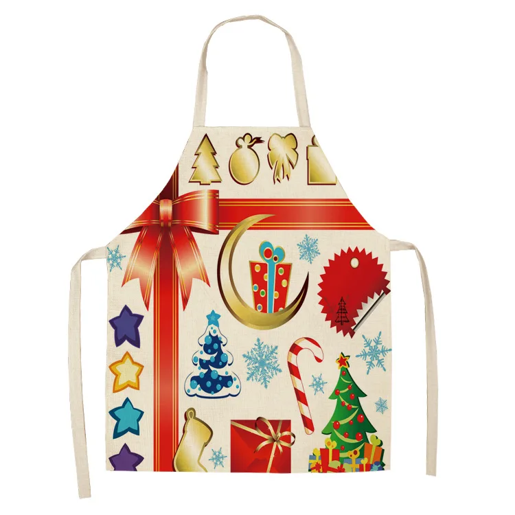 Фартук из хлопка и льна с изображением лося