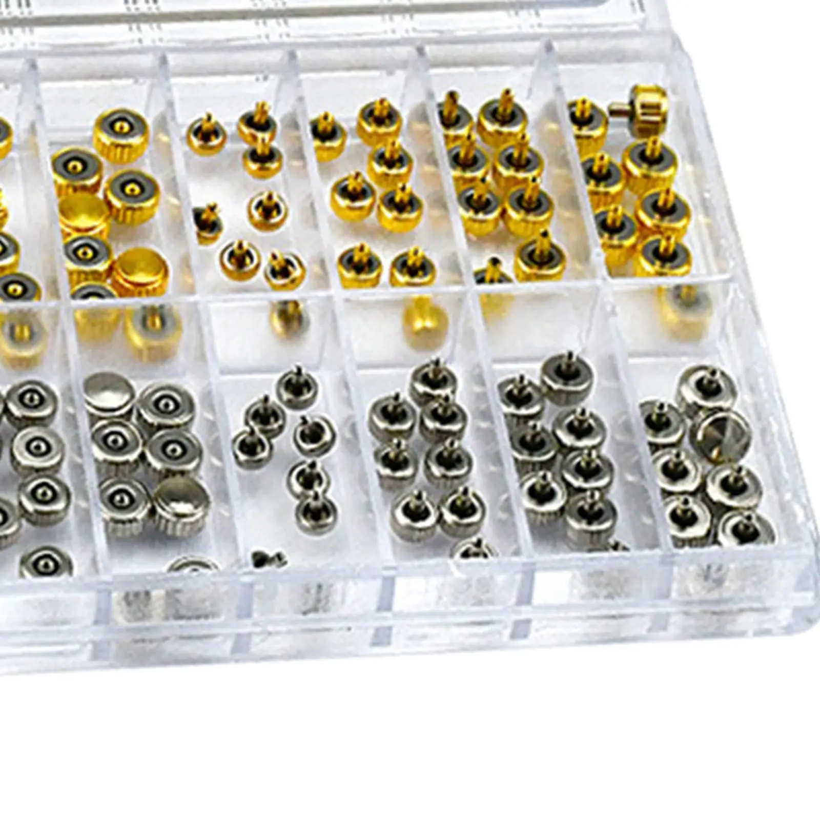 140 Pieces Watch Crown Tubes 18 Grid Metal Watch Repairing Set for Watch Makers Repair Tool images - 6