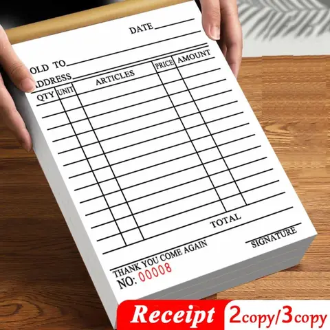 Карбонизированная бумага для чеков, 50/60 листов, 2/3 копии