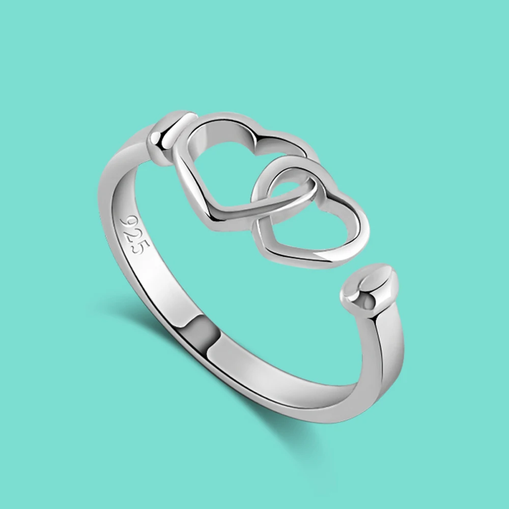 

Женское серебряное Кольцо, Кольцо с вырезами в форме сердца, 16 мм