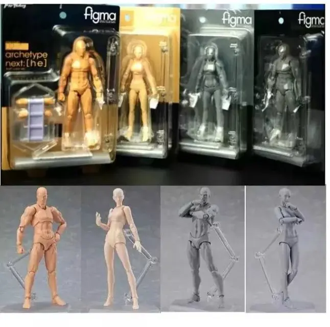 

Figma High Quality BODY KUN & BODY CHAN Moveable BJD Gray Color PVC Action Collectible Model Toy
