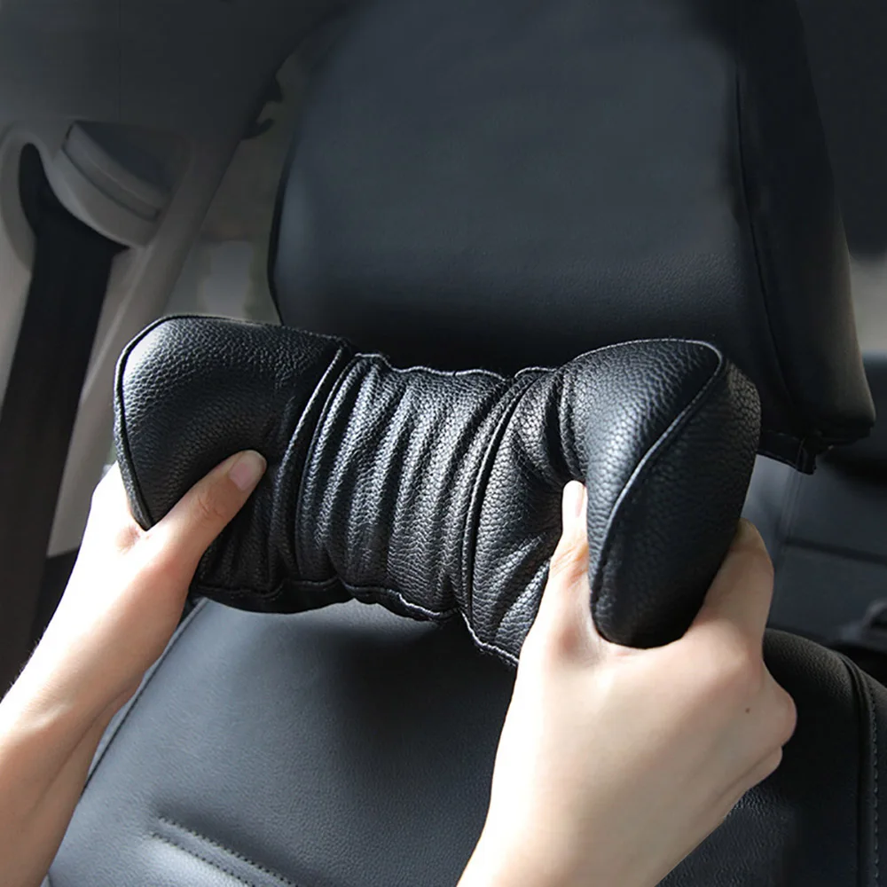 

3D Memory Foam for Seat Chair In Auto Car Neck Pillow Neck Rest Cushion Auto Head Rest Cushion Car Styling Universal PU Leather