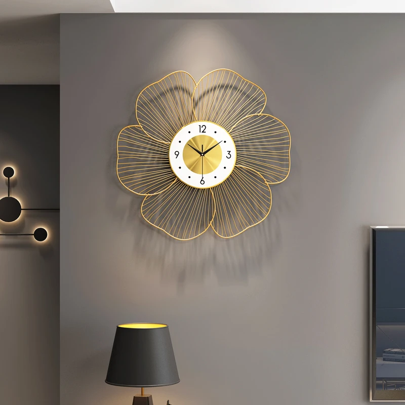 

Luxury Metal Wall Clock Hands Mechanism Unusual Creative Designdigital Wall Clock Golden Deco Cuisine Decoration Living Room