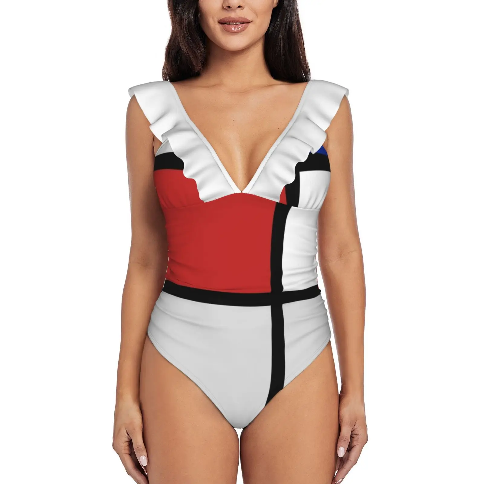 

Женский слитный купальник, монокини с оборками, пляжная одежда