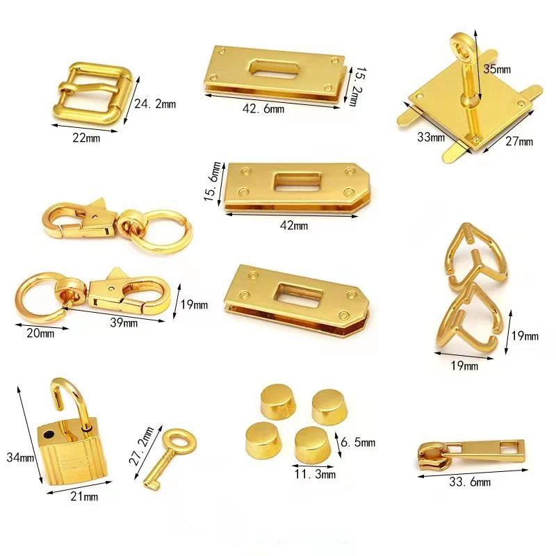 15 шт./компл. Золотистый металлический набор для шитья сумок Замковая деталь
